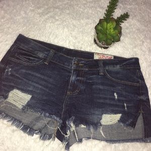 Siwy Jean shorts size 26 destroyed ripped slit